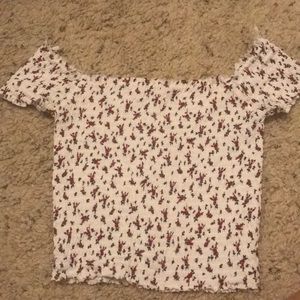 Garage off the shoulder crop top